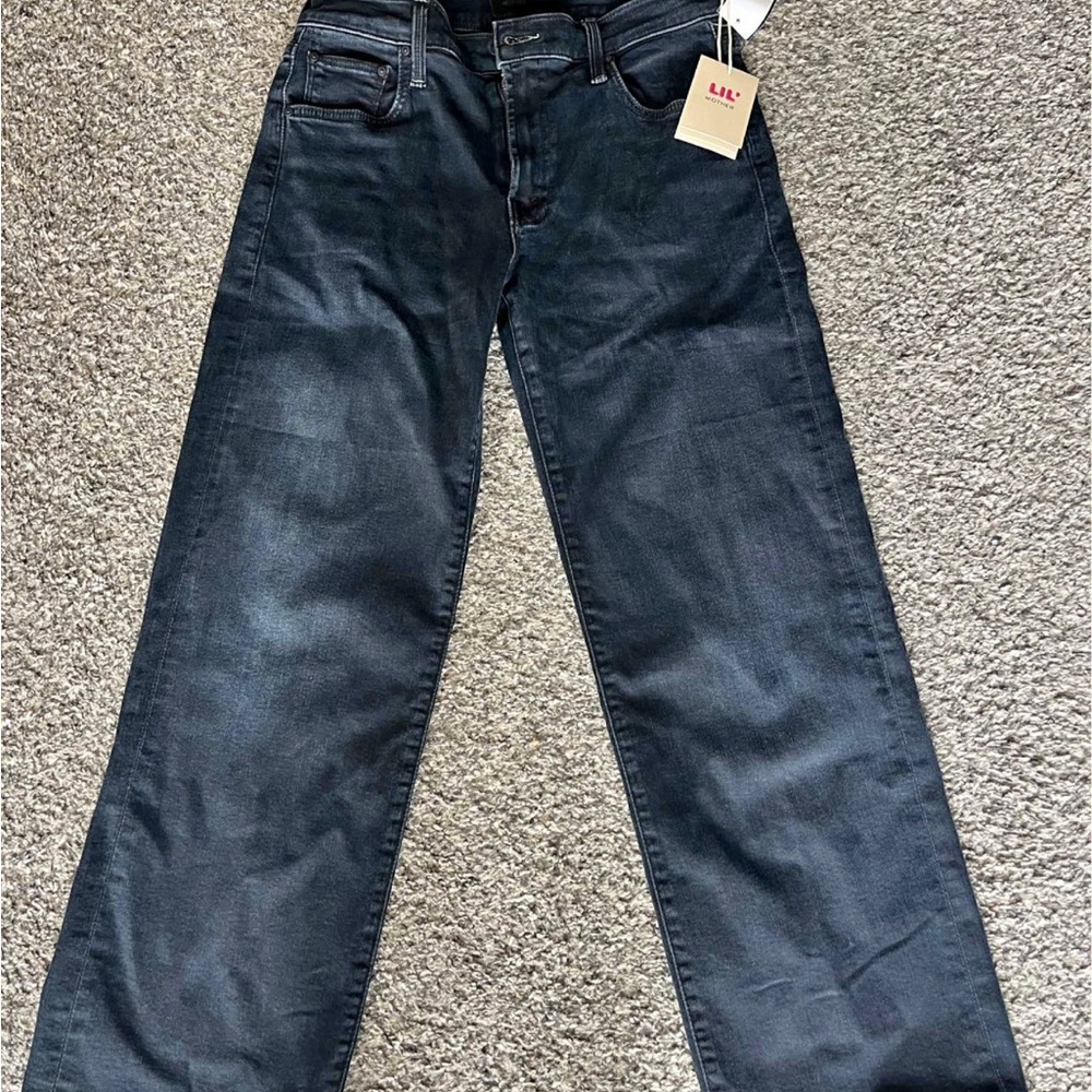 MOTHER Women's Straight Leg Jeans in Dark Wash Blue